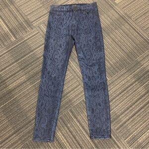 Joe’s‎ Jeans Women's Blue Snake Print High Rise Skinny Ankle Jeans. Size 28